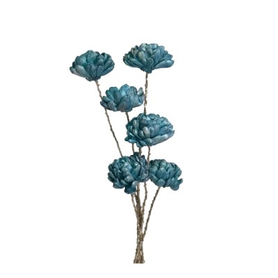 6 Stem Chrysanthemum Flower Branches - SeaFoam 